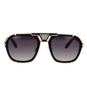 Philipp Plein Lyxiga Fyrkantiga Polariserade Solglasögon Black, Unisex