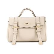 Mulberry Flätat Handtag Crossbody Väska i Beige Beige, Dam