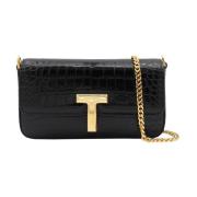 Tom Ford Svart Läder Crossbody-väska Black, Dam