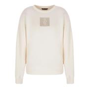 Armani Exchange Logo Sweaters Rund Hals Långärmad Beige, Dam