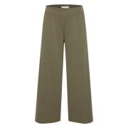 Ichi Gröna Culottes Slip-On Byxor Höst/Vinter Green, Dam