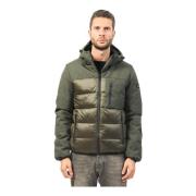 YES ZEE Militär quiltad jacka med softshell-insatser Green, Herr