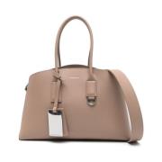 Emporio Armani Kornläder Beige Capsule Axelväska Beige, Dam