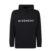 Givenchy Svart Sweatshirt med Dragsko Huva Black, Herr