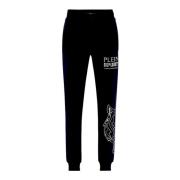 Plein Sport Svart Tiger Bomullsjoggingbyxor Black, Herr