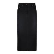 Prada Svart Denim Kjol Höst-Vinter Kollektion Black, Dam