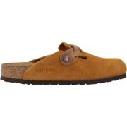 Birkenstock Flätade Mocka Lädermules Brown, Dam