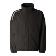 Emporio Armani EA7 Svart Oversize Bomberjacka med Vit Logotyp Black, H...