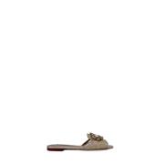 Dolce & Gabbana Pre-owned Pre-owned Tyg sandaler Beige, Dam