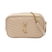 Yves Saint Laurent Vintage Pre-owned Laeder axelremsvskor Beige, Dam