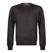 Gran Sasso Mörkgrå Crew Neck Ull Silk Tröja Gray, Herr