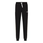 Emporio Armani EA7 Svarta Joggers med Guldlogga Black, Herr