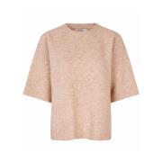 Masai Glitter och paljettstickad topp Beige, Dam