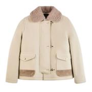 Fay Ull Cachemire Vadderad Jacka Beige, Dam