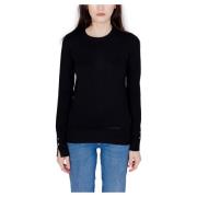 Guess Round-neck Knitwear Black, Dam