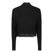 Pinko Fluffig Stickad Tröja Black, Dam