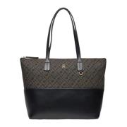 Tommy Hilfiger Jacquard Tote Väska Höst/Vinter Kollektion Black, Dam