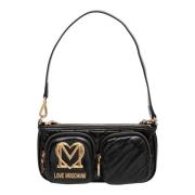 Love Moschino Stad Skulderväska med Dragkedja Black, Dam