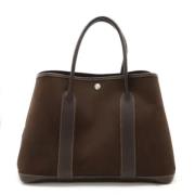 Hermès Vintage Pre-owned Canvas handvskor Brown, Dam