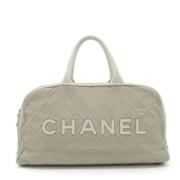 Chanel Vintage Pre-owned Canvas handvskor Gray, Dam