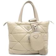 Prada Vintage Pre-owned Canvas handvskor Beige, Dam