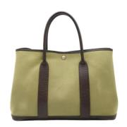 Hermès Vintage Pre-owned Canvas handvskor Green, Dam