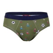 Gallo Mäns gröna bomullsbriefs med fotbollsmotiv Multicolor, Herr