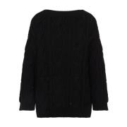 Valentino Off Shoulder Sweater Black, Dam