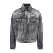 Dolce & Gabbana Denimjacka med Giubbotti-stil Black, Herr