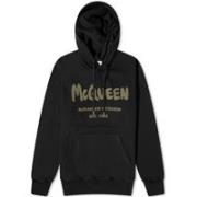 Alexander McQueen Graffiti Print Hoodie Black, Herr