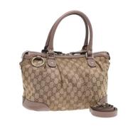 Gucci Vintage Pre-owned Canvas handvskor Beige, Dam