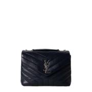 Yves Saint Laurent Vintage Pre-owned Laeder axelremsvskor Blue, Dam