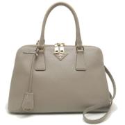 Prada Vintage Pre-owned Laeder handvskor Gray, Dam