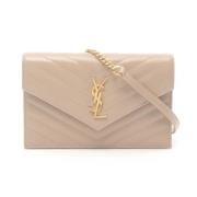 Yves Saint Laurent Vintage Pre-owned Laeder axelremsvskor Beige, Dam