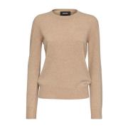 Dsquared2 Räfflad Crewneck Ulltröja Beige, Dam