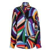 Emilio Pucci Silke Iride Print Skjorta Multicolor, Dam