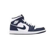 Jordan Mid Obsidian Sneaker Vit Blå Guld Blue, Herr