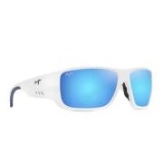 Maui Jim Polariserade solglasögon med spegelblå linser White, Unisex