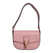 Versace Läder Crossbody Axelväska Rosa Svart Pink, Dam