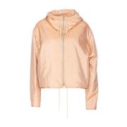 Jil Sander Silke Zip-Up Huva Jacka Pink, Dam