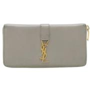 Yves Saint Laurent Vintage Pre-owned Laeder plnbcker Gray, Dam