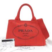 Prada Vintage Pre-owned Canvas totevskor Red, Dam