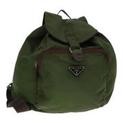 Prada Vintage Pre-owned Nylon ryggsckar Green, Dam