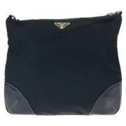 Prada Vintage Pre-owned Canvas crossbodyvskor Black, Dam