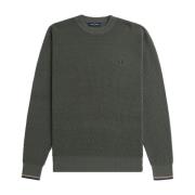 Fred Perry Grön Waffle Stitch Tröja Green, Herr