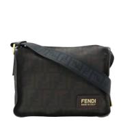 Fendi Vintage Pre-owned Canvas axelremsvskor Black, Dam