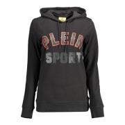 Plein Sport Hoodie med Tryck och Kontrastdetaljer Black, Herr