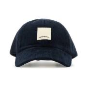 Emporio Armani Blå Corduroy Baseball Cap Blue, Herr