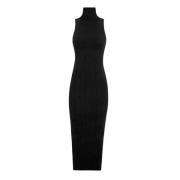 Alexandre Vauthier Svart Maxi Tank Klänning med Polokrage Black, Dam