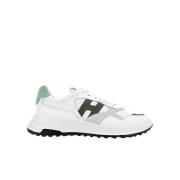 Hogan Vita lädersneakers med gröna accenter White, Herr